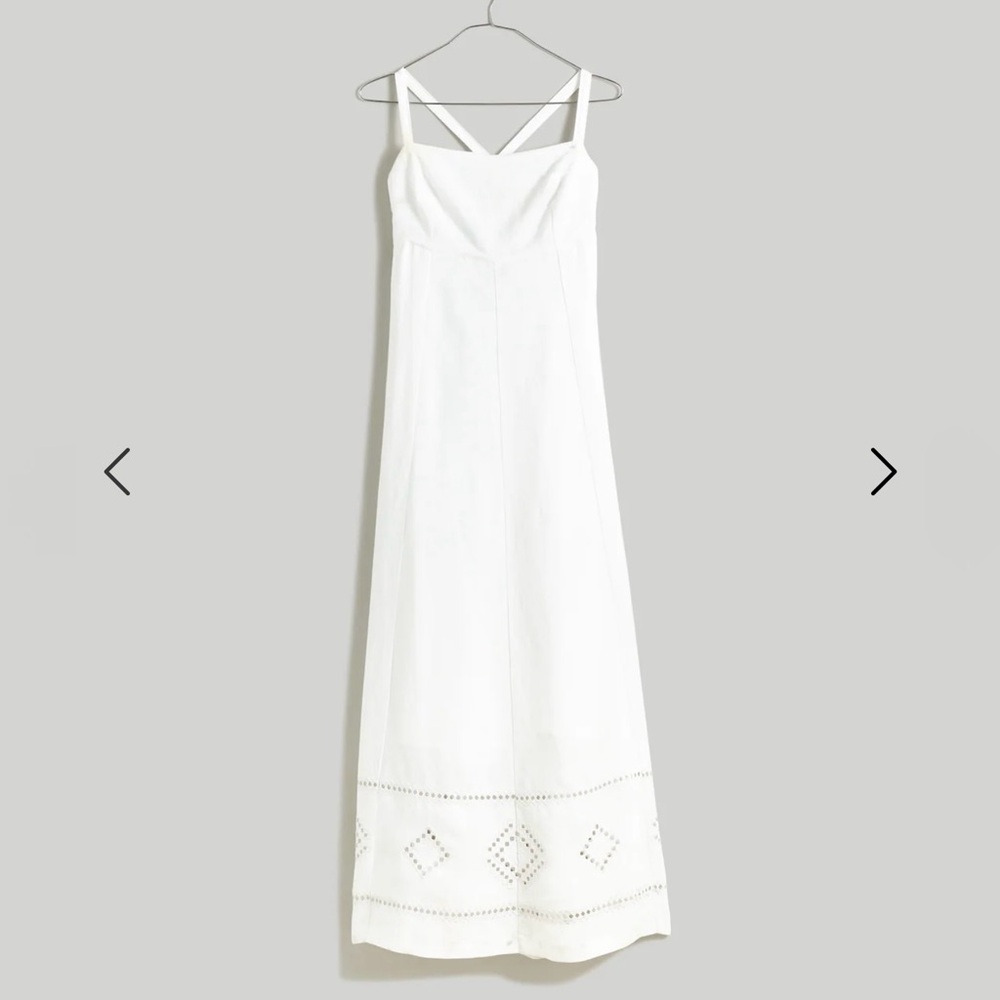 Madewell White Maxi Dress with Eyelet Trim - Picture 4 of 12